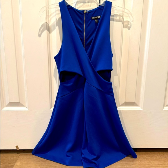 Express Blue Dress With Side Cut Outs - Size 0 - Picture 1 of 7